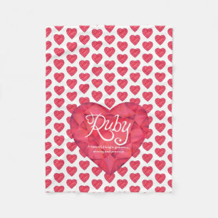Ruby-Name bedeutet Wasserfarbenherz-Edelstein-Deck Fleecedecke