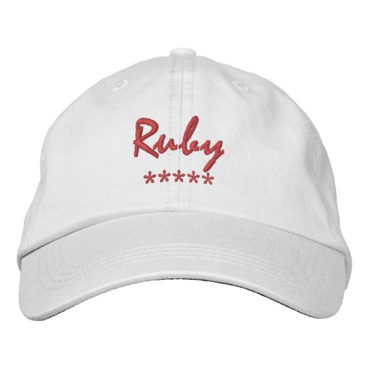 Ruby Name Bestickte Baseballkappe (Vorderseite)