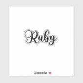 Ruby Name - Handgeschriebene Kalligrafie Aufkleber (Blatt)