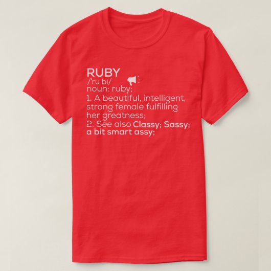 Ruby Name Ruby Definition Ruby Frauenname Ruby Me T-Shirt (Design vorne)