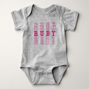 Ruby Niedlich Pink Custom Girenname Baby Strampler