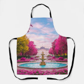 Ruby Oasis - Rote Bäume und Brunnen Kochen Schürze (Vorderseite)