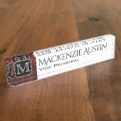 Ruby Office | Custom Scarlet Garnet Crimson Red | Namensplakette (Seite)