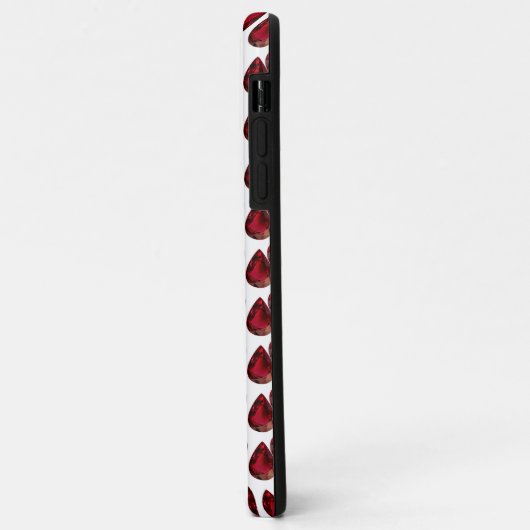 Ruby Pear Gemstone mit Monogram Case-Mate iPhone Hülle (Hinten/Links)