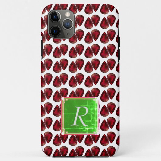Ruby Pear Gemstone mit Monogram Case-Mate iPhone Hülle (Rückseite)