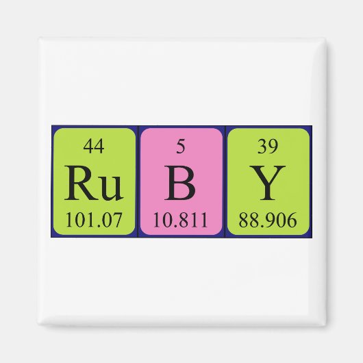 Ruby Periodenmagnet Magnet (Vorne)