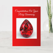 Ruby Personalisiert 40. Hochzeitstag Karte (Vorderseite)