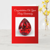 Ruby Personalisiert 40. Hochzeitstag Karte (Gelbe Blume)