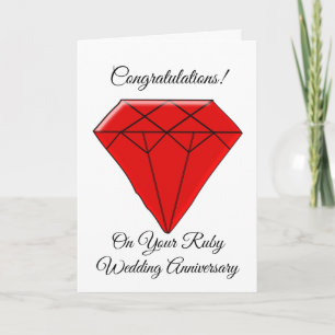 Ruby Personalisiert 40. Wedding Anniversary Card Karte
