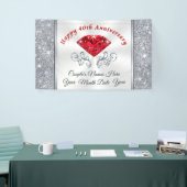 Ruby Personalisiert Happy 40th Anniversary Banner (Messeveranstaltung)