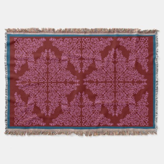 Ruby Pink Blue Pattern Throw Blanket Decke (Vorderseite)