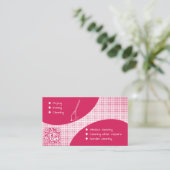 Ruby Pink Classy Reinigungsservice Business Card Visitenkarte (Stehend Vorderseite)