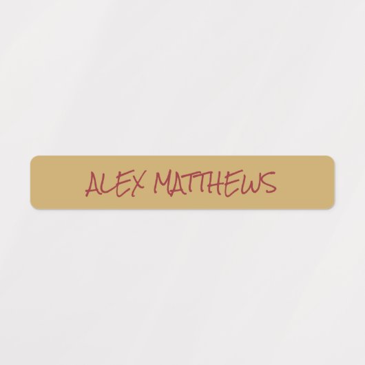 Ruby Pink Farbe Coded Penne Name Wasserdicht Etiketten (Design 1)