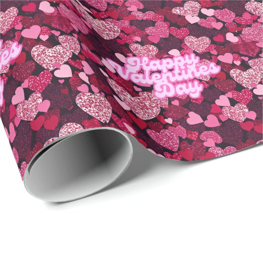 Ruby & Pink Hearts Geschenkpapier (Rolleneckpunkt)