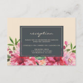 Ruby Pink Peony Botanical Ivory Wedding Begleitkarte (Vorderseite)