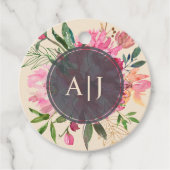 Ruby Pink Peony Botanical Ivory Wedding Geschenkanhänger (Vorderseite)