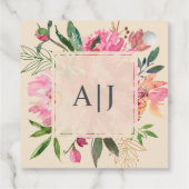 Ruby Pink Peony Botanical Ivory Wedding Geschenkanhänger (Rückseite)