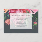Ruby Pink Peony Botanical Wedding Begleitkarte (Vorderseite)