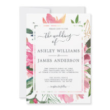 Ruby Pink Peony Botanical Wedding