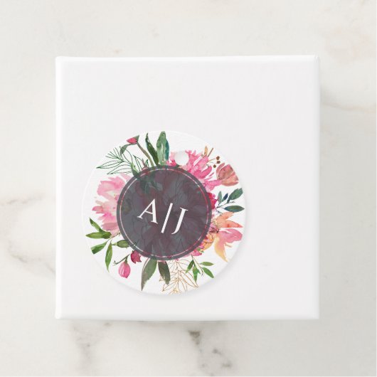 Ruby Pink Peony Botanical Wedding Geschenkanhänger (Beispiel)