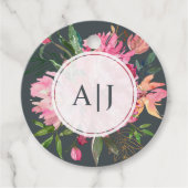 Ruby Pink Peony Botanical Wedding Geschenkanhänger (Vorderseite)