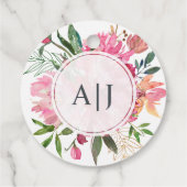 Ruby Pink Pfingstrose Florale Botanische Hochzeit Geschenkanhänger (Rückseite)
