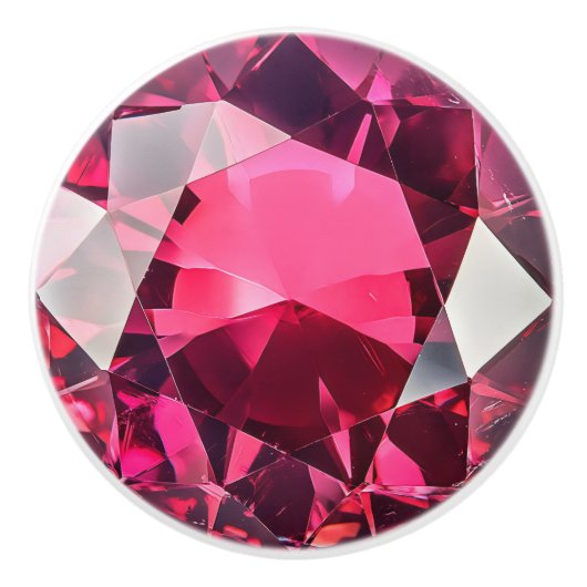 Ruby Pink Red Gem Muster Keramikknauf (Vorderseite)
