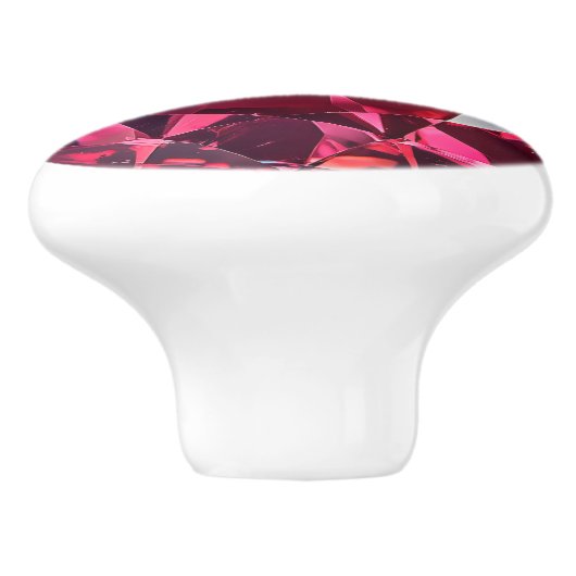 Ruby Pink Red Gem Muster Keramikknauf (Seitenansicht)