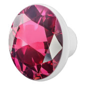 Ruby Pink Red Gem Muster Keramikknauf (Rechts)
