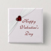 Ruby Pink Valentine's Day Button (Vorderseite)