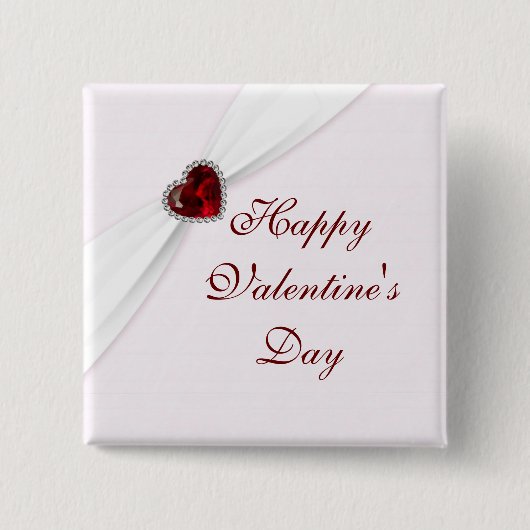 Ruby Pink Valentine's Day Button (Vorderseite)
