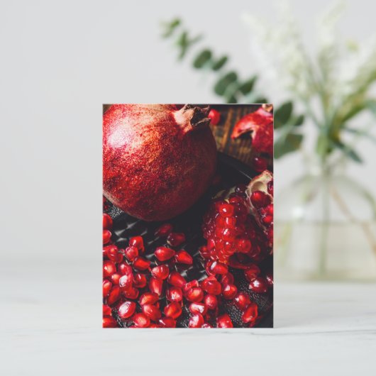 Ruby Pomegranat Postkarte (Stehend Vorderseite)