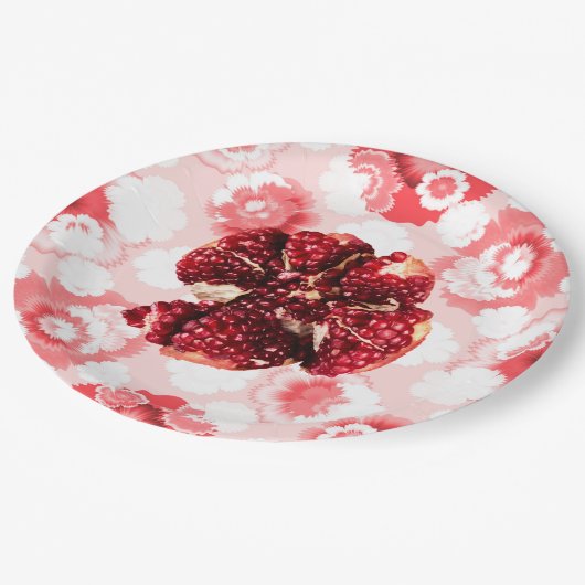 Ruby Pomegranate Fruit Pappteller (Schrägansicht)