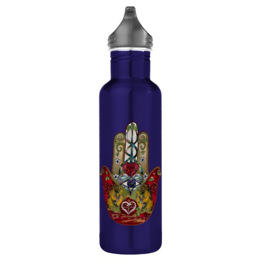 Ruby Pomegranate Heart Red Bird Hamsa Edelstahlflasche (Rechts)