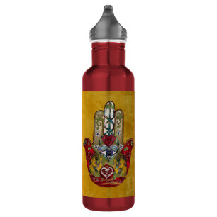 Ruby Pomegranate Heart Red Bird Hamsa Edelstahlflasche