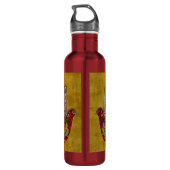 Ruby Pomegranate Heart Red Bird Hamsa Edelstahlflasche (Rückseite)