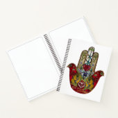 Ruby Pomegranate Heart Red Bird Hamsa Notizblock (Innenseite)