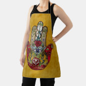 Ruby Pomegranate Heart Red Bird Hamsa Schürze (InSitu)