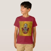 Ruby Pomegranate Heart Red Bird Hamsa T-Shirt (Vorne ganz)