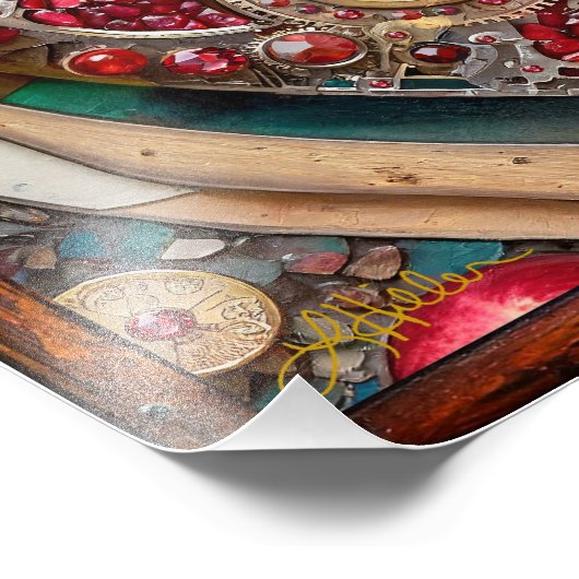 Ruby Pomegranate Heart Steampunk Serie Fotodruck (Ecke)