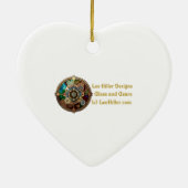 Ruby Pomegranate Heart Steampunk Serie Keramik Ornament (Hinten)