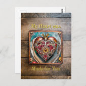 Ruby Pomegranate Heart Steampunk Serie Postkarte (Vorne/Hinten)