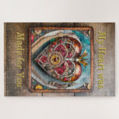 Ruby Pomegranate Heart Steampunk Serie Puzzle (Horizontal)