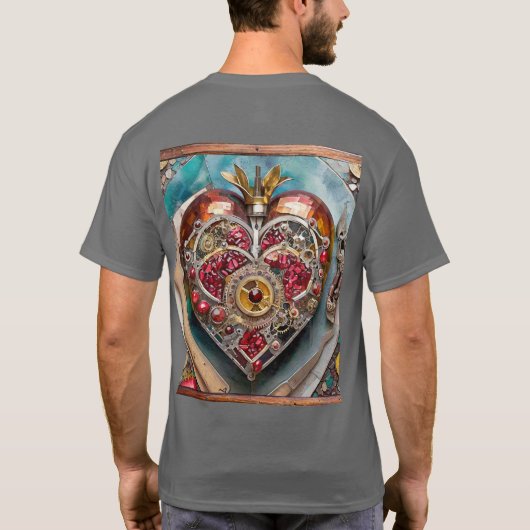 Ruby Pomegranate Heart Steampunk Serie T-Shirt (Rückseite)