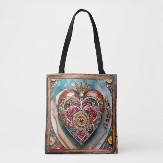 Ruby Pomegranate Heart Steampunk Serie Tasche (Vorderseite)