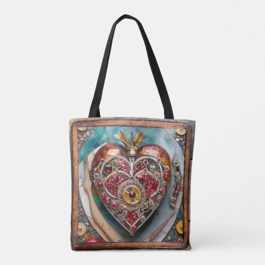 Ruby Pomegranate Heart Steampunk Serie Tasche (Rückseite)