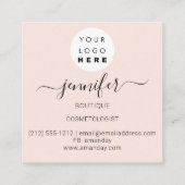 Ruby Powder Logo der Rose beruflich Makeup Artist Quadratische Visitenkarte (Rückseite)