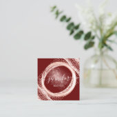 Ruby Powder Logo der Rose beruflich Makeup Artist Quadratische Visitenkarte (Stehend Vorderseite)