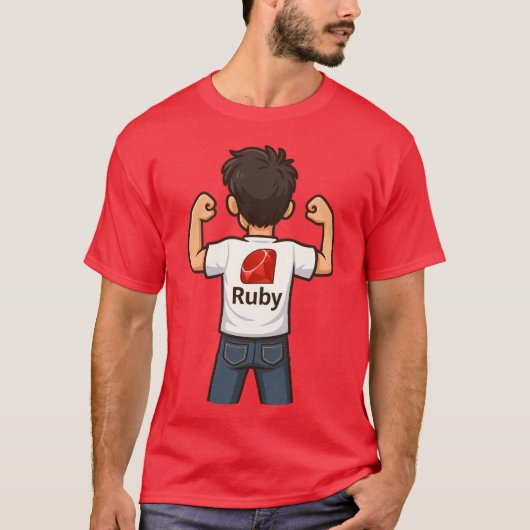 Ruby Programmer Cartoon T-Shirt (Vorderseite)