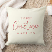 Ruby Radiance First Christmas Verheiratet Personal Kissen (Decke)
